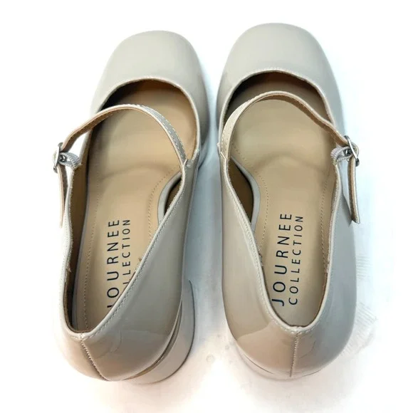 Journee Collection Women's Okenna Mary Jane Block Heel Pumps Grey Size 7.5W NWT - Picture 8 of 11